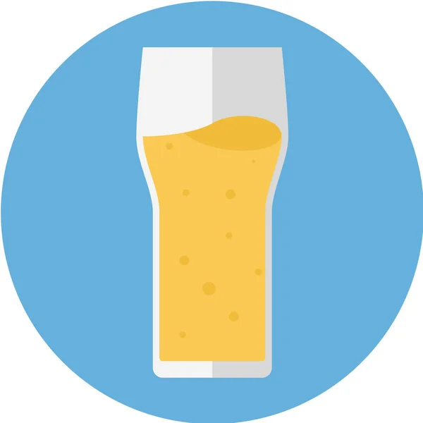 Μπύρα Ποτό Γυαλί Εικονίδιο Επίπεδο Στυλ — Διανυσματικό Αρχείο