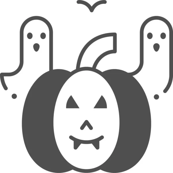 Ghost Horror Halloween Icon Semi Solid Style — Stock Vector