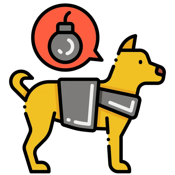 Значок Собаки Бомби Заповненому Стилі — стоковий вектор