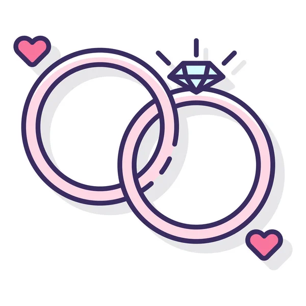 Love Marriage Romance Icon — Stock Vector