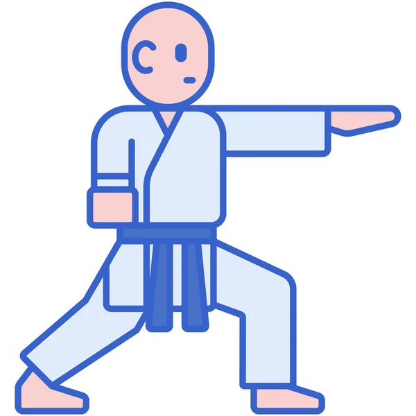 Karate Kata Pekare Ikon Fylld Kontur Stil — Stock vektor