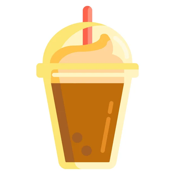 Café Frappe Frappucino Icono Estilo Plano — Vector de stock