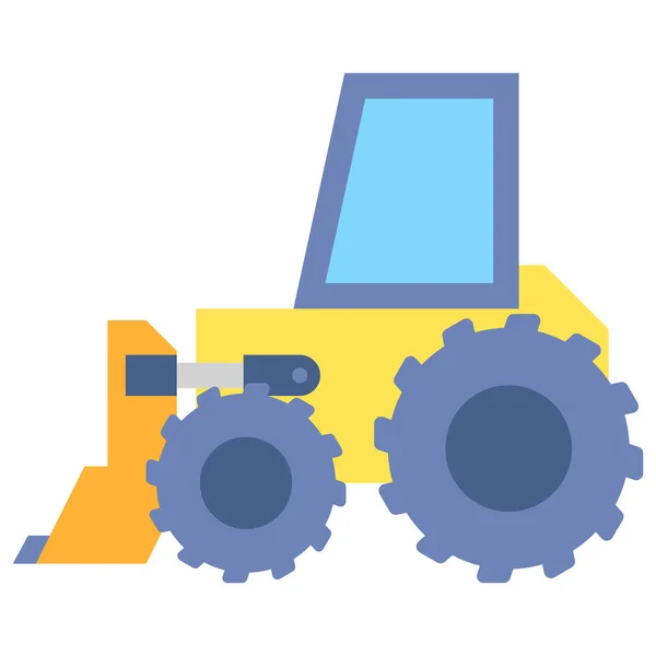 Bulldozer Constructie Graafmachine Icoon — Stockvector