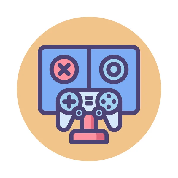 Game Game Experiment Game Testing Icon Badge Style — Stock Vector