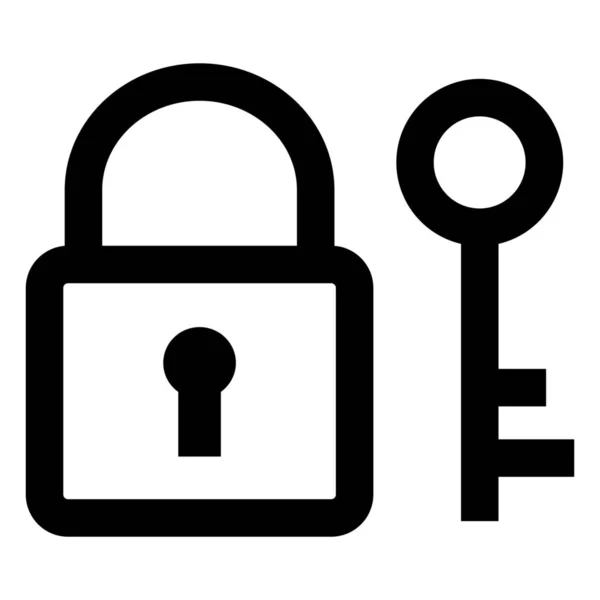 Encryption Lock Lock Key Icon Outline Style — Stock Vector