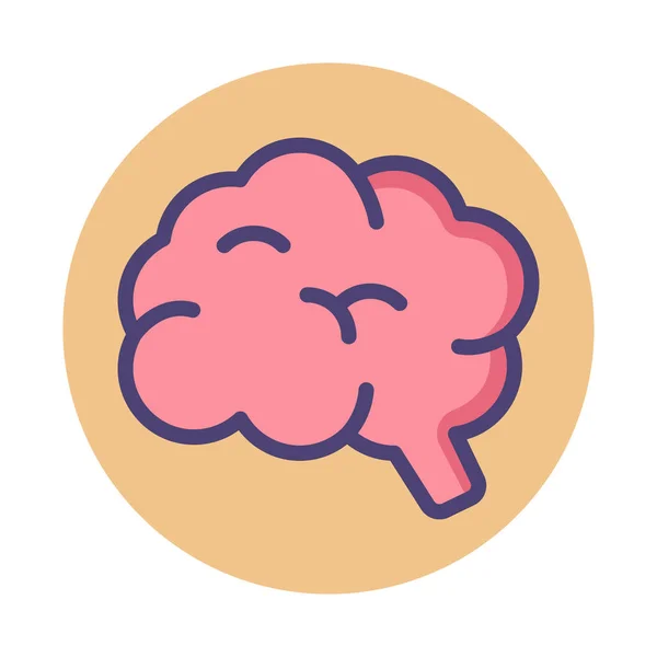 Brain Brainy Mind Icon Badge Style — Stock Vector