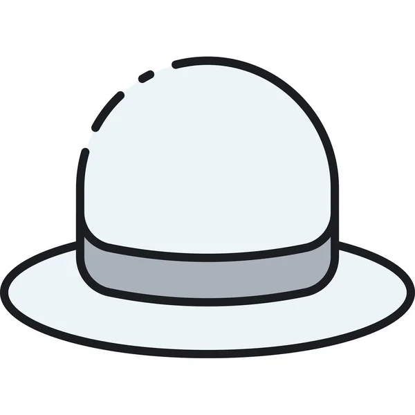 Hat Seo White Icon Filled Outline Style — стоковый вектор