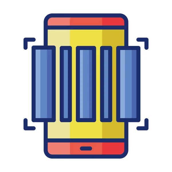 Mobile Scan Ticket Icon Filled Outline Style — Stock vektor