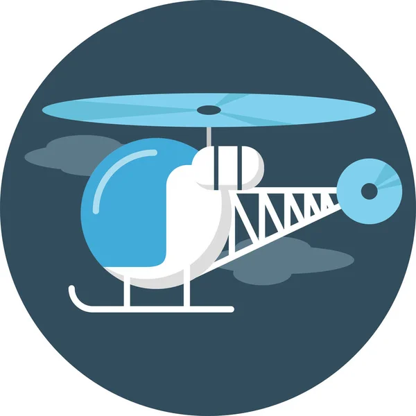 Fly Helicopter Flat Icon Flat Style — Stock Vector