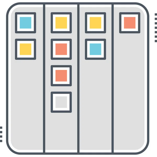 Asana Basecamp Kanban Icono Estilo Contorno Lleno — Vector de stock