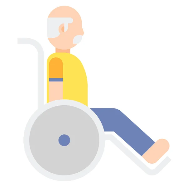 Handicap Retraite Fauteuil Roulant Icône Dans Les Hôpitaux Catégorie Soins — Image vectorielle