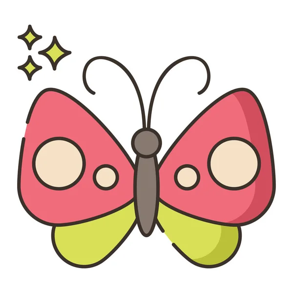 Käfer Schmetterling Buntes Symbol — Stockvektor