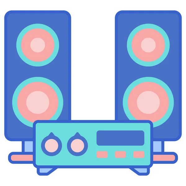 Sound System Speakers Icon Filled Outline Style — Stock Vector