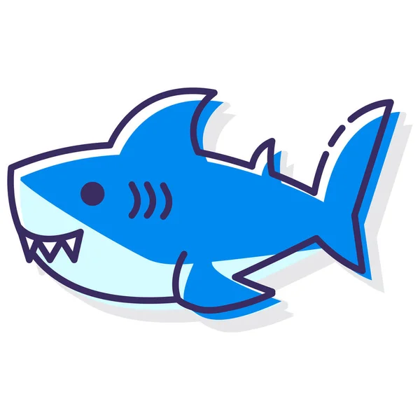 Haifisch Fisch Ikone Ausgefüllten Outline Stil — Stockvektor