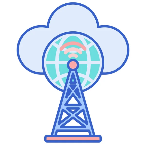 Cloud Isp Signaal Pictogram — Stockvector