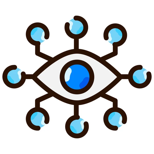 Kunstmatige Intelligentie Oog Pictogram — Stockvector