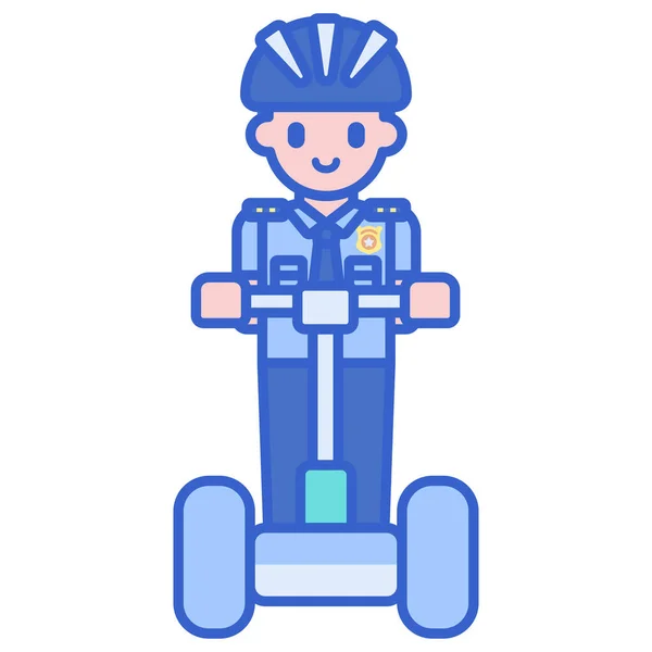 Policía Segway Icono Transporte — Archivo Imágenes Vectoriales