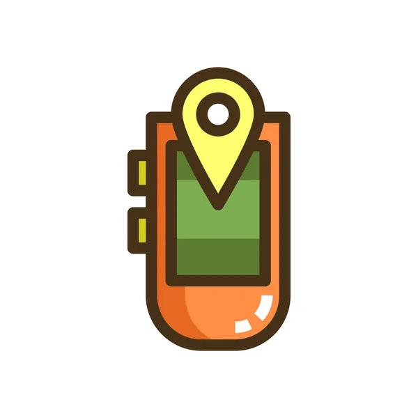 Geotag Geotagging Gps Icon Filled Outline Style — стоковый вектор
