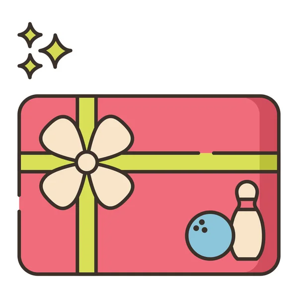 Bowlingkaarten Gift Icoon — Stockvector