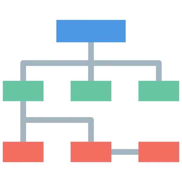 Diagrama Ícone Hierarquia Gráfico Fluxo — Vetor de Stock