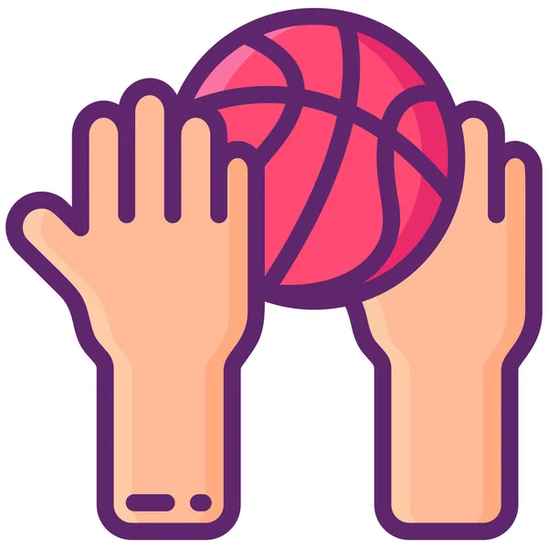 Asistovat Basketbalové Ruční Ikony — Stockový vektor