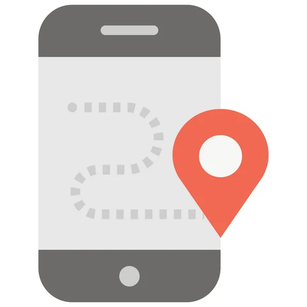 Icône Application Mobile Localisation Gps Dans Style Plat — Image vectorielle