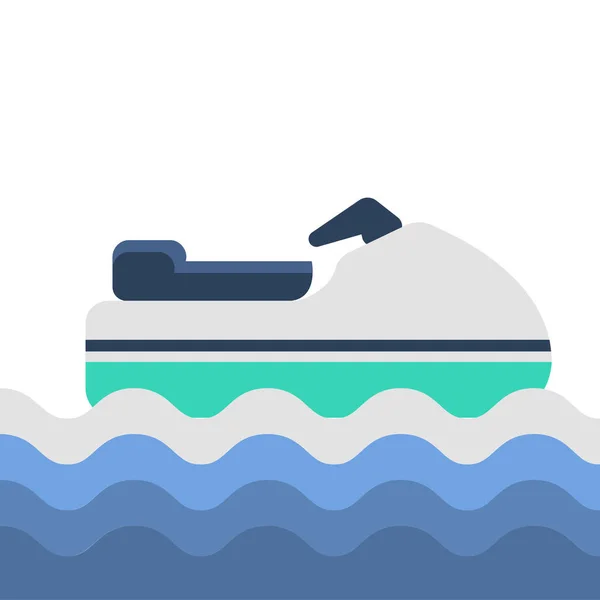 Jetski Sea Doo Travel Icon Flat Style — стоковый вектор