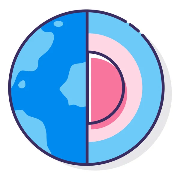 Earth Globe Sciences Icon Στην Κατηγορία Έρευνας — Διανυσματικό Αρχείο