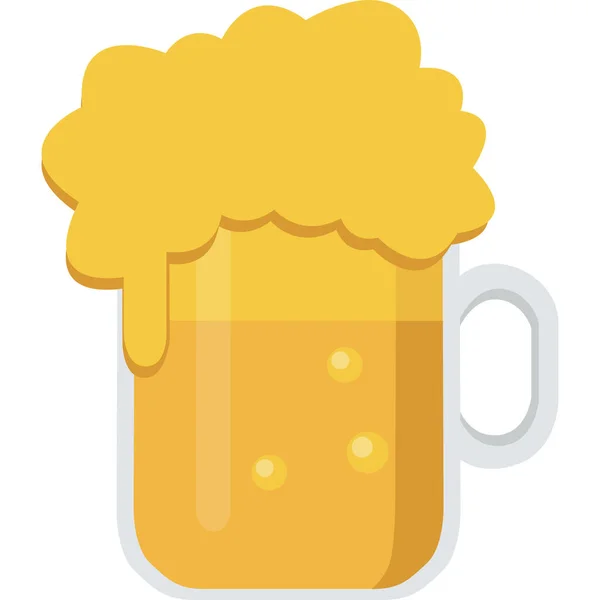 Alcohol Cerveza Bebida Icono Estilo Plano — Vector de stock