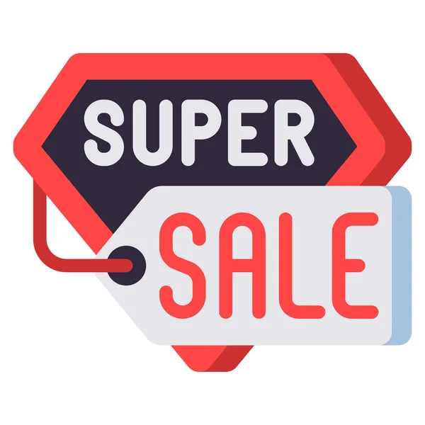 Venda Super Ícone Compras Estilo Plano —  Vetores de Stock