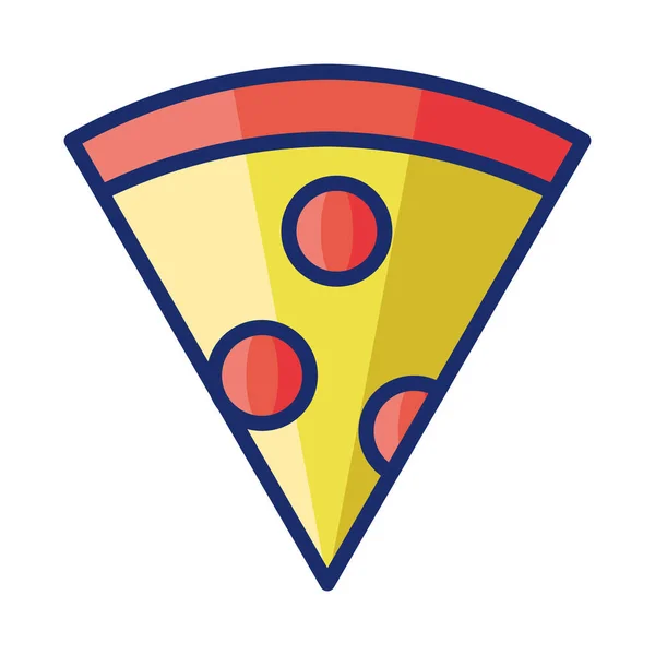 Pizza Icono Rebanada Italiana Estilo Contorno Lleno — Vector de stock