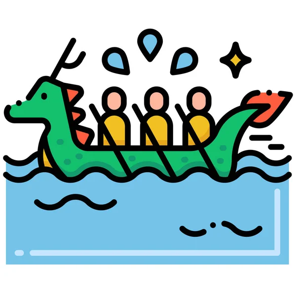 Duanwu Festival Boat Icon — Stock Vector