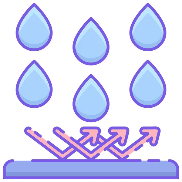 Droplets Rain Rain Repellent Icon Filled Outline Style — Stock Vector
