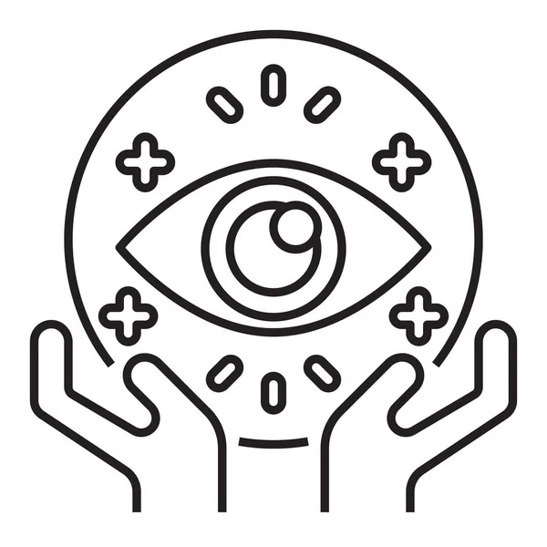 Ícone Visão Mão Olho — Vetor de Stock