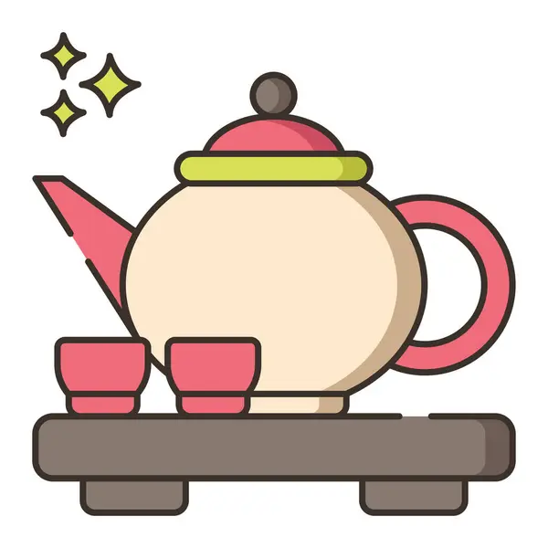 Ceremony Tea Tea Ceremony Icon Filled Outline Style — Stock Vector