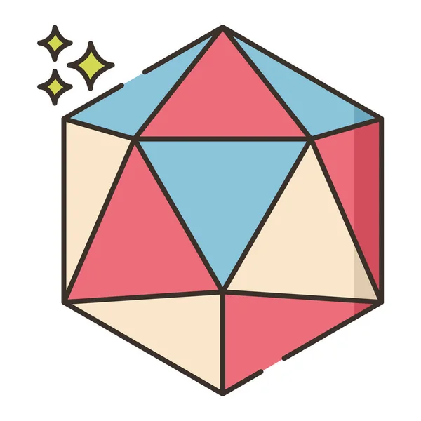 D20 Dobbelstenen Spel Pictogram — Stockvector