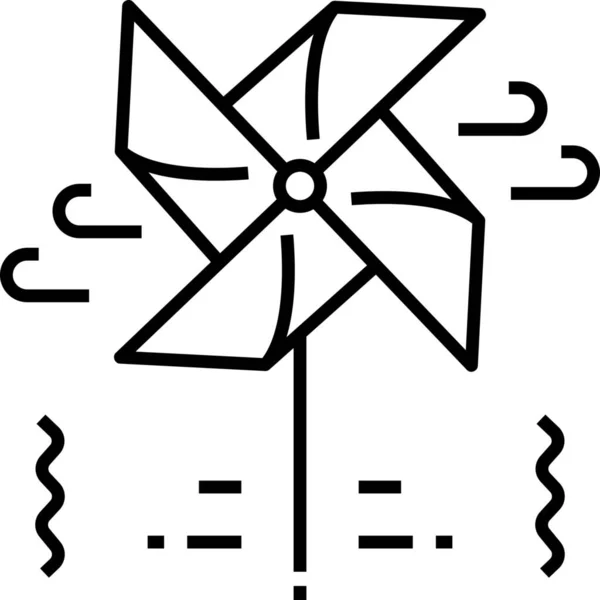 Вентилятор Оригами Вращает Значок Стиле Контура — стоковый вектор