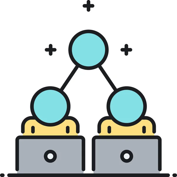 Іконка Коворкінгу Колег Заповненому Стилі — стоковий вектор