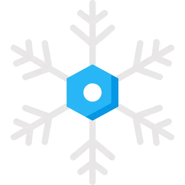 Nieve Fría Copos Nieve Icono Estilo Plano — Vector de stock