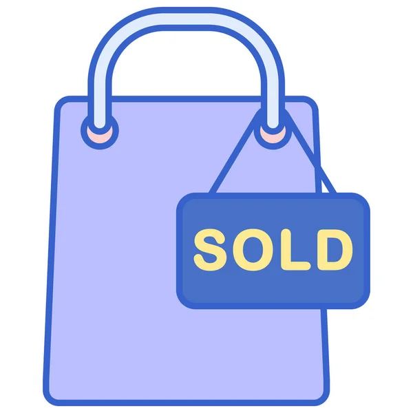 Sold Store Web Icon Filled Outline Style — Stok Vektör