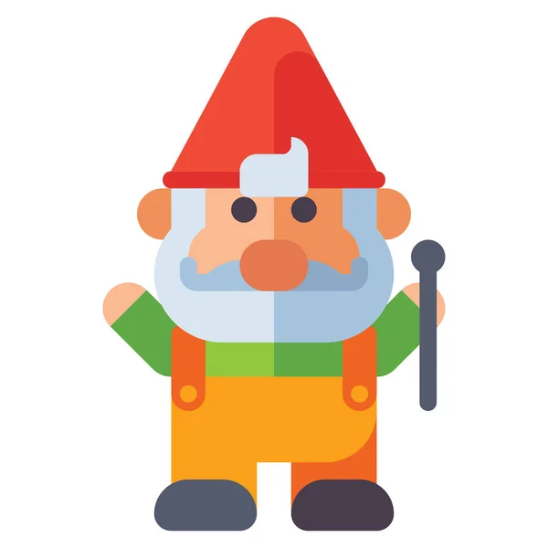 Gnome Debout Vieille Icône — Image vectorielle