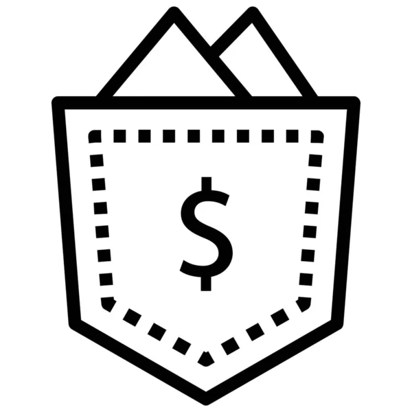添加现金添加货币应用程序图标的轮廓风格 — 图库矢量图片