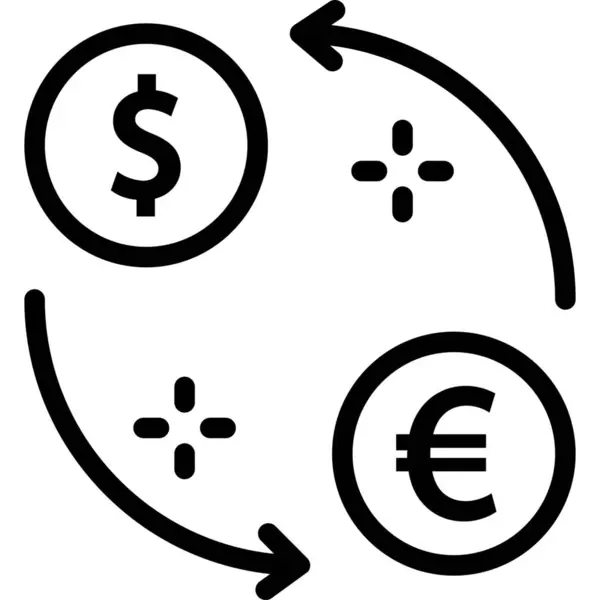 Cambio Divisas Icono Cambio Divisas Estilo Esquema — Vector de stock