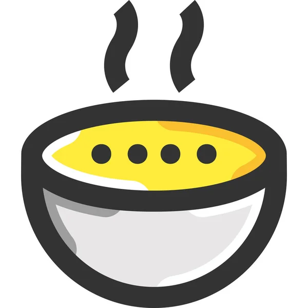 Bowl Food Icono Comida Caliente Estilo Contorno Lleno — Archivo Imágenes Vectoriales