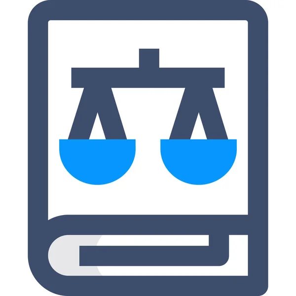 Βιβλίο Δικαιοσύνη Δίκαιο Βιβλίο Εικονίδιο Στυλ Γεμάτο Περίγραμμα — Διανυσματικό Αρχείο