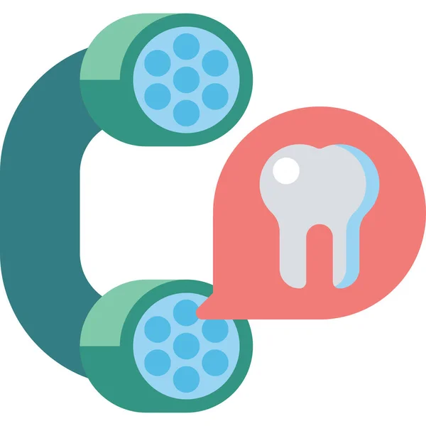 Dentista Diente Llamada Icono — Vector de stock