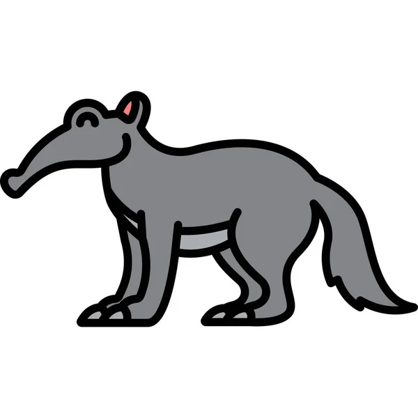 Ant Eater Filled Outline Animal Icon Filled Outline Style — Διανυσματικό Αρχείο