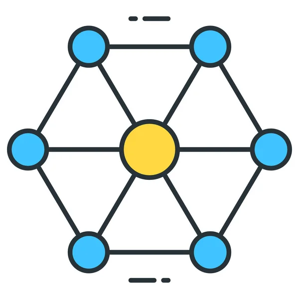 配送协作网络图标的填充 轮廓风格 — 图库矢量图片