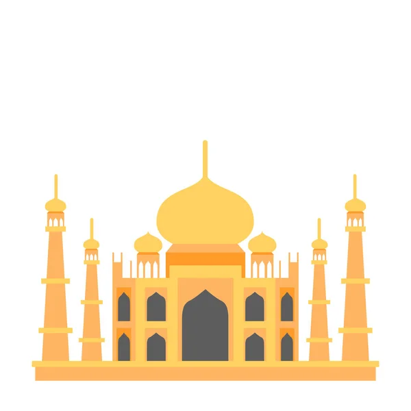 India Mahal Mausoleo Mármol Icono Estilo Plano — Vector de stock