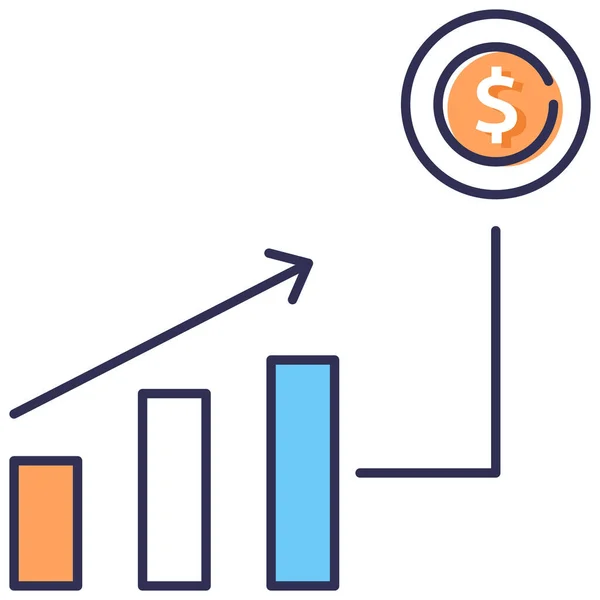 Ícone Gráfico Gráfico Barras Analíticas Estilo Esboço Preenchido —  Vetores de Stock